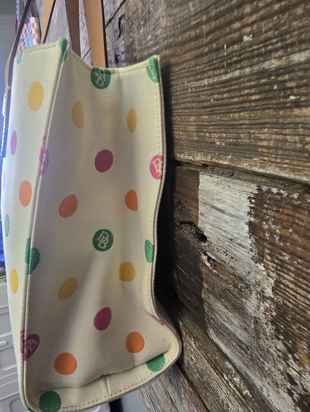 Dooney & Bourke Bubble Dot Tote Y2K Multicolor Charm Bag - Picture 8 of 16